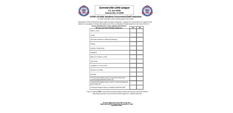 SLL Health Evaluation Form
